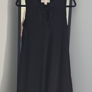 Michael Kors Black Tie-Neck Sleeveless Tank